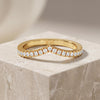 Round Brilliant Cut Diamond V Shape Wedding Band Ring 14K Solid Gold Prong Set