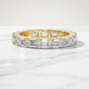 Emerald Cut Diamond Full Eternity Wedding Band Ring 14K Solid Gold Prong Set