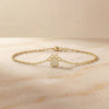 Diamond Pave Dainty 14Kt Solid Gold Dog Paw Chain Link Bracelet