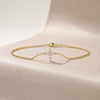 Diamond Prong Dainty 14K Solid Gold Cross Chain Link Bracelet