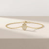 Diamond Hamsa Hand 14K Solid Gold Dainty Chain Link Bracelet