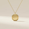 Octagon Geometric Plain 14K Solid Gold Pendant Necklace