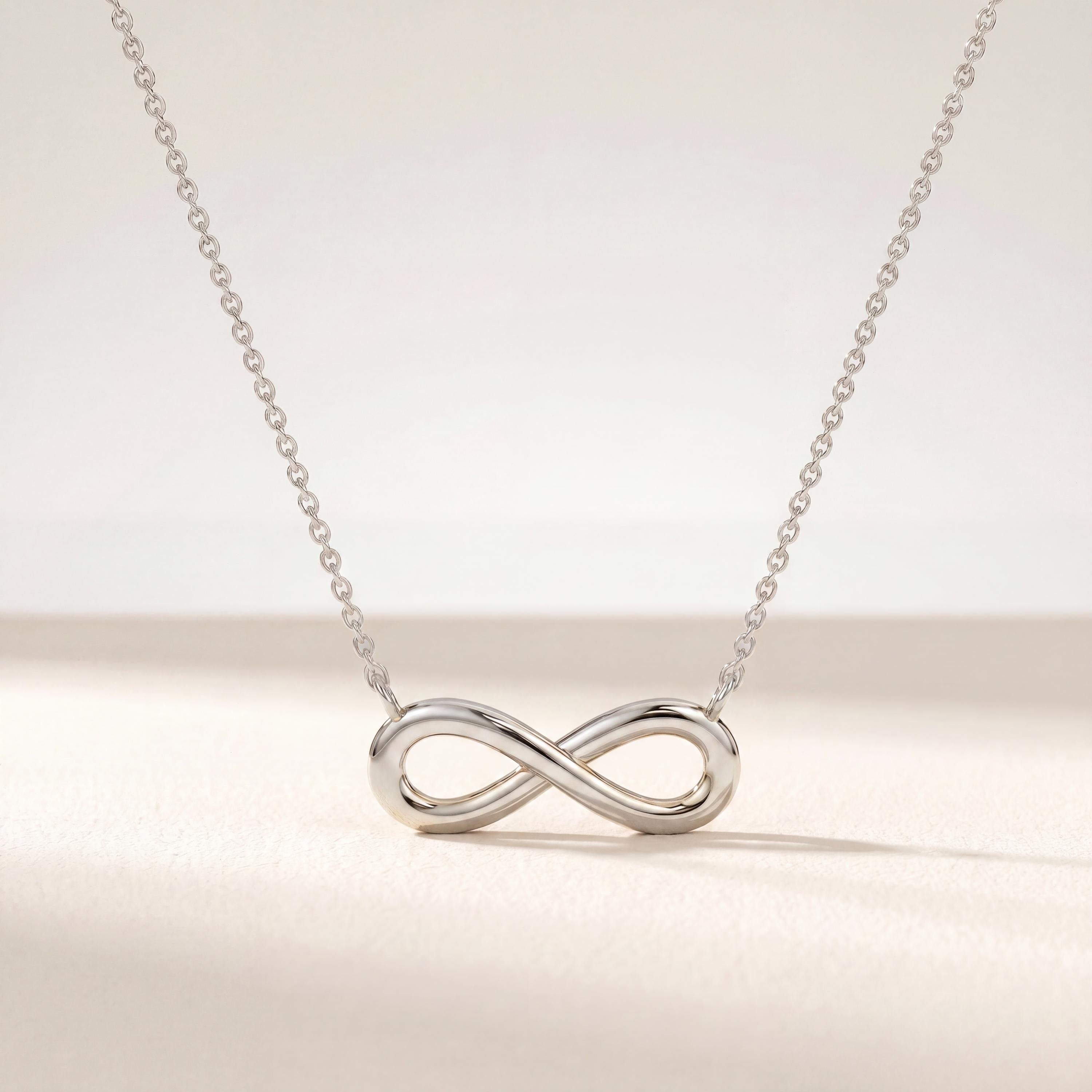 Dainty Infinity Love 14K Solid Gold Pendant Necklace