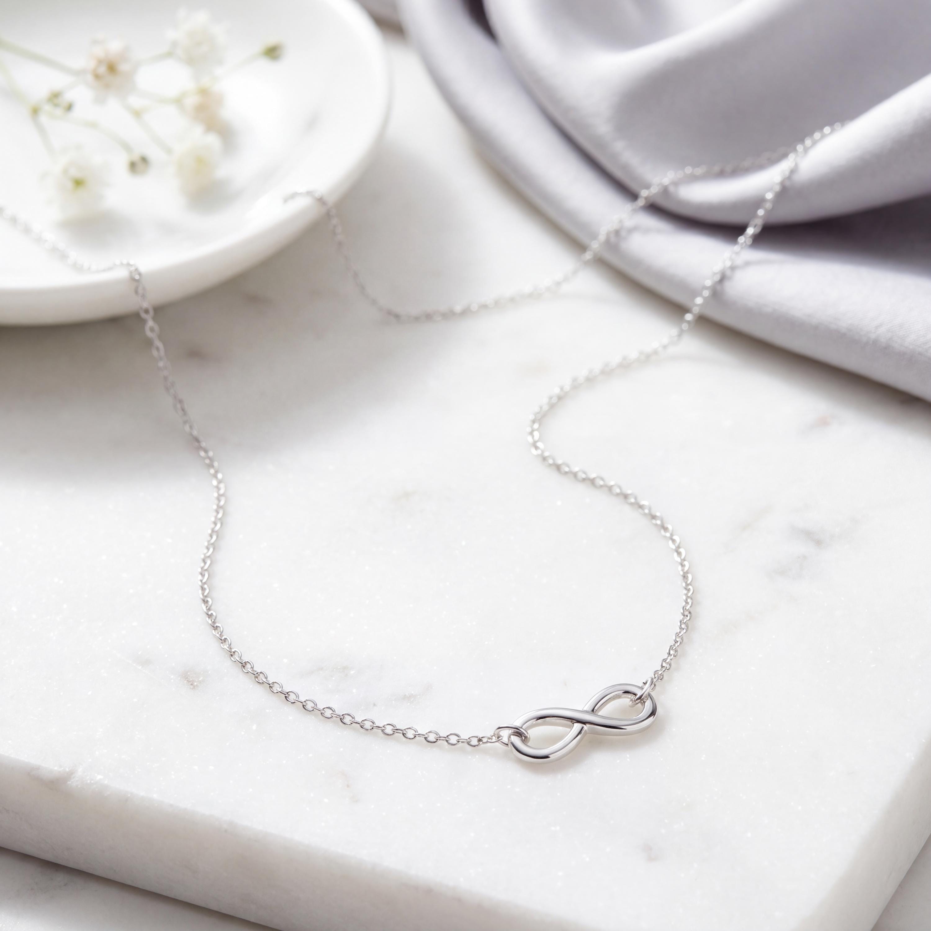 Dainty Infinity Love 14K Solid Gold Pendant Necklace