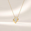 Marquise Diamond Dainty Leaf Pendant Necklace 14K Solid Gold