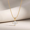 14K Gold Diamond Prong Set Pendant  Elegant Princess Cut Necklace  Dainty Modern Minimalist Gift For Her By JIORE