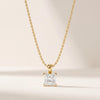 14K Gold Diamond Prong Set Pendant  Elegant Princess Cut Necklace  Dainty Modern Minimalist Gift For Her By JIORE