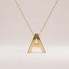 Personalized 14K Dainty Solid Gold Initial Letter Necklace Pendant