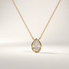 Pear Shape Diamond Bezel Set Dainty Solitaire 14K Solid Gold Pendant Necklace
