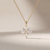 Marquise Diamond Dainty Cluster Pendant Necklace 14K Solid Gold