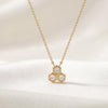 Round Diamond Three Stone Cluster Hexagon Bezel Necklace 14K Solid Gold Pendant