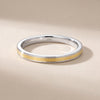 14K Yellow Gold 2MM Two Tone Wedding Band Ring