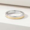 14K Yellow Gold 3MM Two Tone Wedding Band Ring