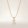 14K Gold Diamond Prong Set Pendant  Elegant Oval Cut Necklace  Dainty Modern Minimalist Gift For Her By JIORE