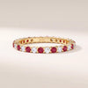 Ruby & Diamond Eternity Band 14K Solid Gold Round Prong Set Wedding Band Stacking Ring