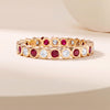 Ruby & Diamond Full Eternity Wedding Band Ring Stackable 14K Gold Bezel Set Round Brilliant Cut