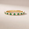Round Emerald & Diamond Full Eternity Wedding Band Stackable Ring 14K Solid Gold Pave Set
