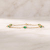 Marquise Emerald By The Yard Bezel Set 14K Solid Gold Chain Link Bracelet