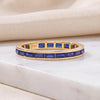Baguette Cut Sapphire Full Eternity Wedding Band Ring 14K Solid Gold Channel Set