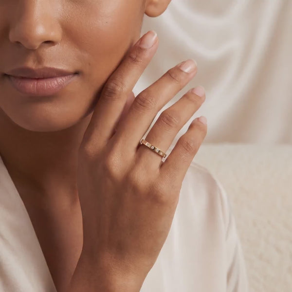 Diamond Half Way Round Brilliant Cut Eternity Wedding Band Ring Solid 14K Gold Flush Set