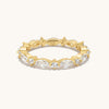 Dainty Marquise Gold Vermeil Ring: Diamond Band