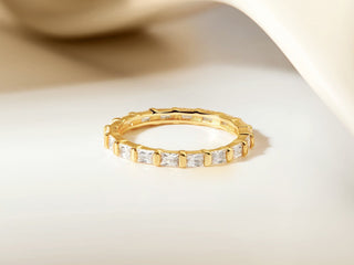 Baguette Gold Vermeil Ring: Diamond Band