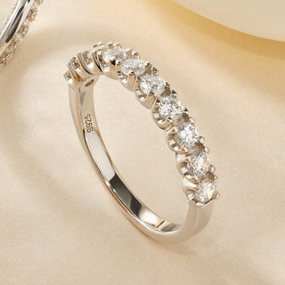 Round Cut Eternity Band: Sterling Silver