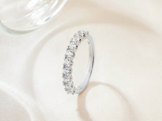 Round Cut Eternity Band: Sterling Silver