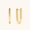 18K Gold Vermeil U Shape Earrings: Elongated Huggies