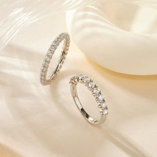 Round Cut Eternity Band: Sterling Silver