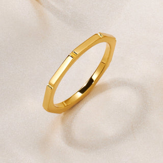 Dainty Gold Vermeil Ring: Bar Band