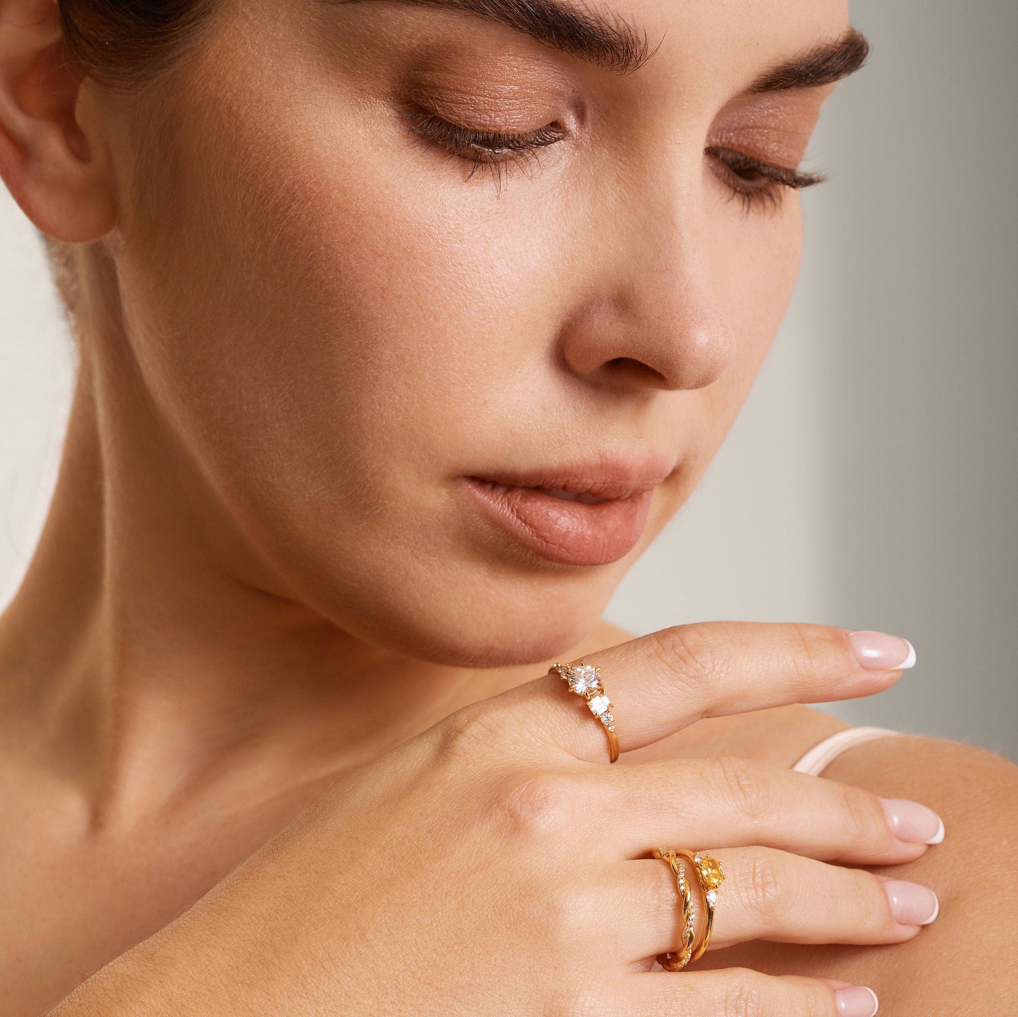 Twisted Gold Vermeil Ring: Stackable Eternity Band