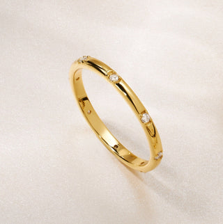 Dainty Gold Vermeil Ring: Stackable Band