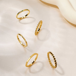 Honeycomb Gold Vermeil Ring: Stackable Band