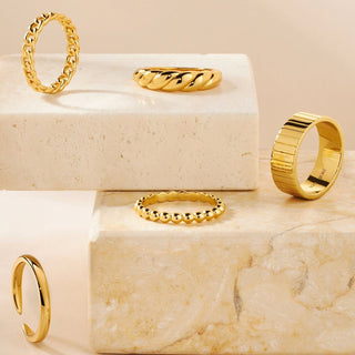 Beaded Gold Vermeil Ring: Pebble Band