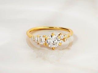 Dainty Art Deco Diamond Ring: Round Solitaire